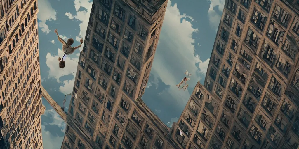 Prompt: a very high resolution image from a new movie, upside - down building, mirror, beautiful scenery, photorealistic, photography, directed by wes anderson