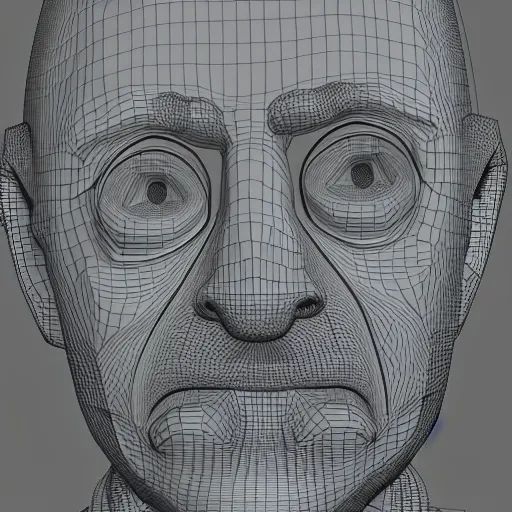 Image similar to mike ehrmantraut as a 3d cartoon character, stylized, portrait, facing forward
