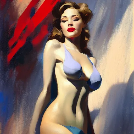 Prompt: greg manchess portrait painting of a sexy spy girl medium shot, asymmetrical, profile picture, organic painting, night time, matte painting, bold shapes, hard edges, street art, trending on artstation, by huang guangjian and gil elvgren and sachin teng