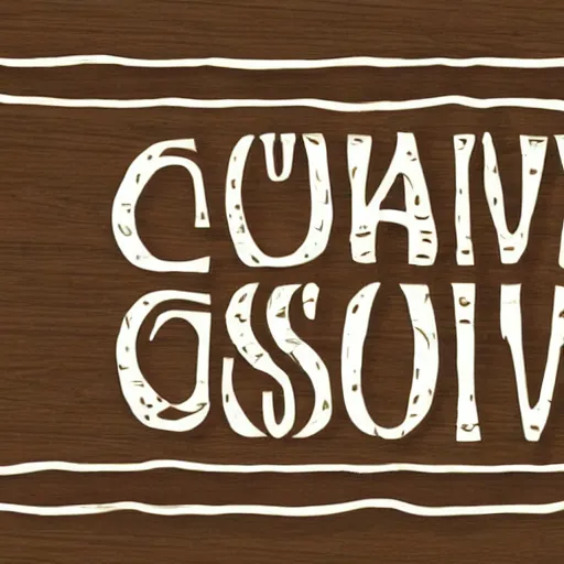 Prompt: a font design fot the word cosmovision, aboriginal, rustic