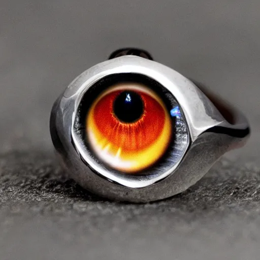 Prompt: jewelry shaped like the eye of sauron
