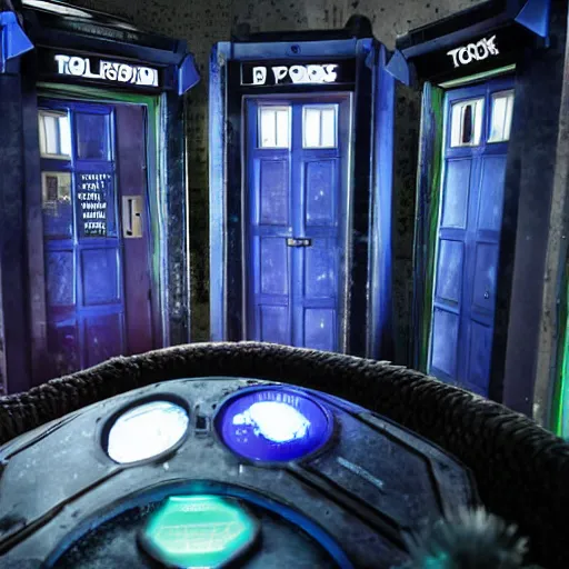 Prompt: a collection of powerful alien technologies found in the Tardis(PHOTO)