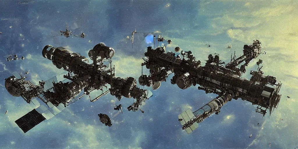 Prompt: a space station by zorn. hd