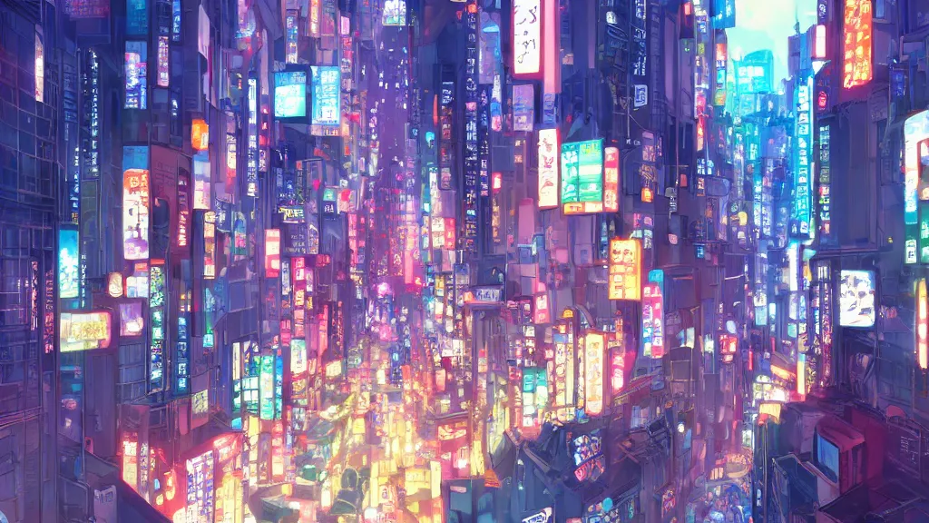 Prompt: landscape of a The Tokyo city , rich vivid colors, ambient lighting, dynamic lighting, official media, anime key visual, makoto shinkai, ilya kuvshinov, lois van baarle, rossdraws, detailed, trending on artstation.