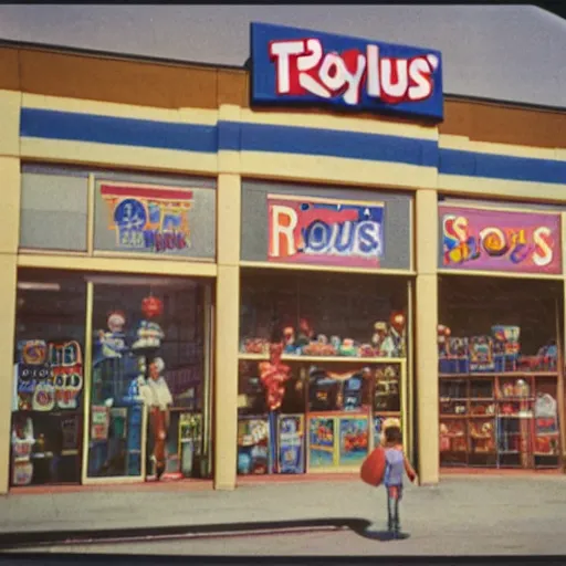 Image similar to 1 9 8 0's toys r us store, 1 6 mm film, 1 9 1 0 s, autochrome