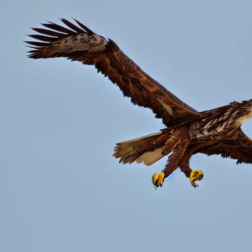 Image similar to a wolf eagle!!! hybrid! bold natural colors, masterpiece, trending on artstation, photograph, national geographic, wildlife photographer of the year