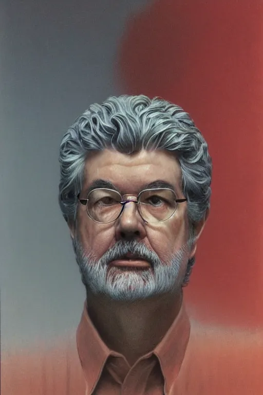 Prompt: portrait of George Lucas by Zdzislaw Beksinski