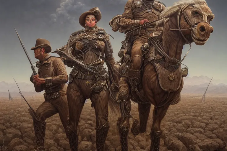 Image similar to portrait shot of ncr rangers marching through the new vegas desert, intricate, elegant, highly detailed, centered, digital painting, artstation, concept art, smooth, sharp focus, illustration, artgerm, tomasz alen kopera, peter mohrbacher, donato giancola, joseph christian leyendecker, wlop, boris vallejo