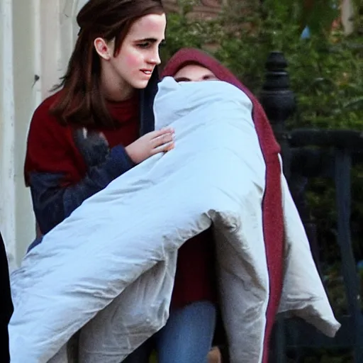 Image similar to tucking a cold emma watson into bed, wholesome