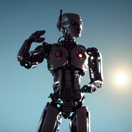 Image similar to movie still of cyborg sun, cinematic composition, cinematic light, criterion collection, by edgar wright