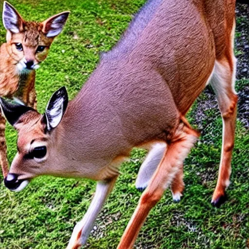 Image similar to a deer - cat - hybrid, animal photography