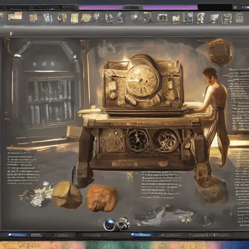 Image similar to Steam computer in ancient time, highly detailed, highly realistic, artstation