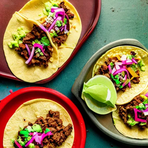 Image similar to tacos filled with dirt and slime. rotten refried beans. moldy elote. 4k, hdr, lighting, weather, high resolution camera shot, digital art.