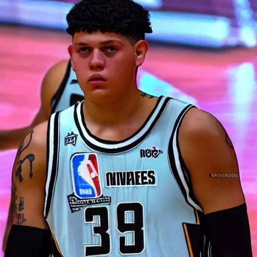 Image similar to yung lean playing in the nba