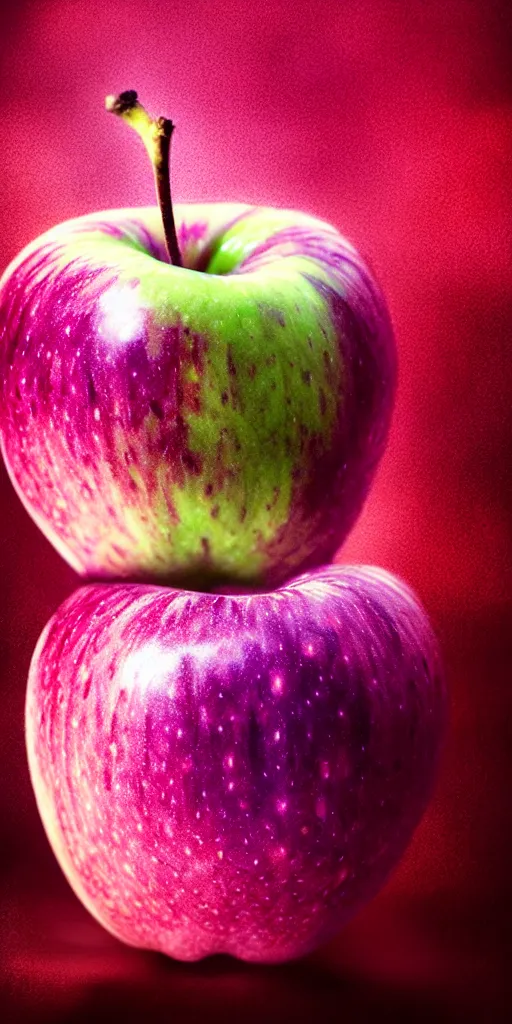 Prompt: cinematic shot purple apple, hyper realistic, mood lighting, fantasy, highly detailed, super realistic, perfect lighting pixel sorting