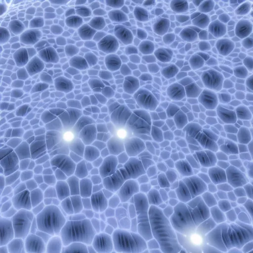 Prompt: side view of skin cells as hyper geometric 3d render