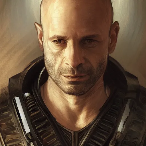 Image similar to naftali bennett as duke leto, dune, portrait, intricate, elegant, highly detailed, digital painting, artstation, concept art, wallpaper, smooth, sharp focus, illustration, art by h. r. giger and artgerm and greg rutkowski and alphonse mucha