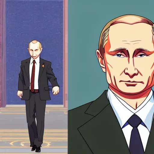 Prompt: Putin in anime style