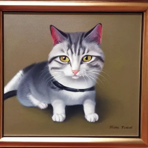 Prompt: Två katter leker pingis på orange bakgrund, oil painting