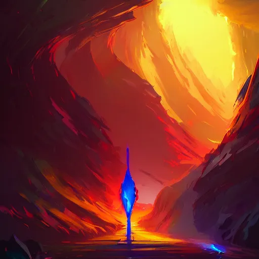 Image similar to a beautiful and vivid and colorful andreas rocha and alena aenami fantasy sci - fi acrylic paint illustration. a warp drive reaching infinite density. trending on artstation