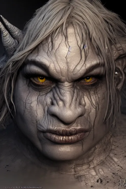 Prompt: one - eye ogre, intricate, ethereal, by luis royo, hyper detailed, weta digital, ray trace, unreal engine, trending on artist, lit, glow, cinematic, soft light, photorealistic, volumetric, realistic, glossy, 8 k post - production, masterpiece, luxury, smooth