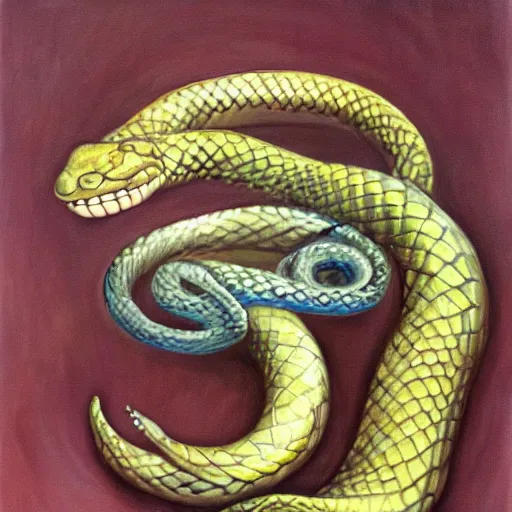 Prompt: a snake ring, fantasy art, oil on canvas, award-winning