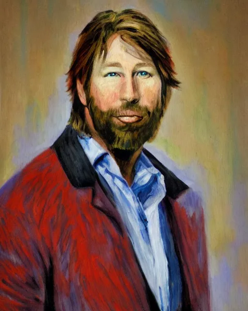 Prompt: impressionist painting of a portrait of peter forsberg