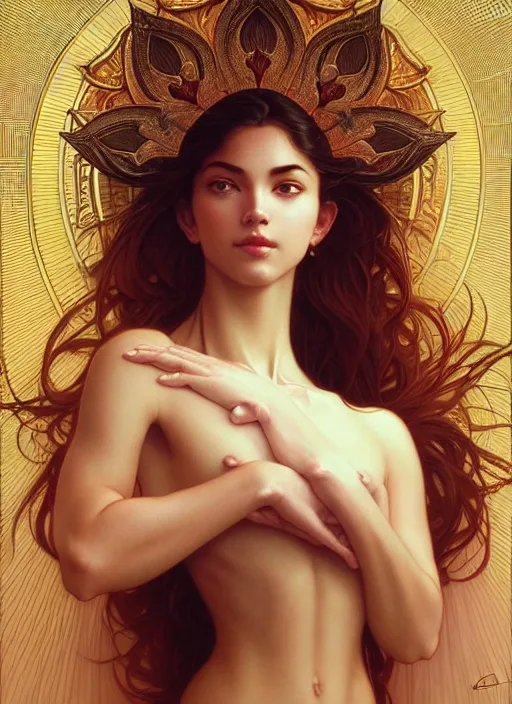 Image similar to perfectly detailed lotus!!! blessed by nature with ever - increasing physical mental perfection, symmetrical! intricate, sensual features, highly detailed, biblical divine holy perfection!! digital painting, artstation, concept art, smooth, sharp focus, illustration, art by artgerm and greg rutkowski and alphonse mucha