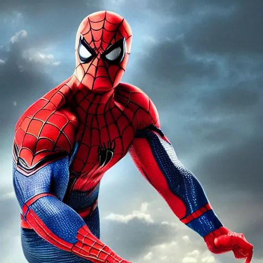 Image similar to dwayne johnson as spiderman