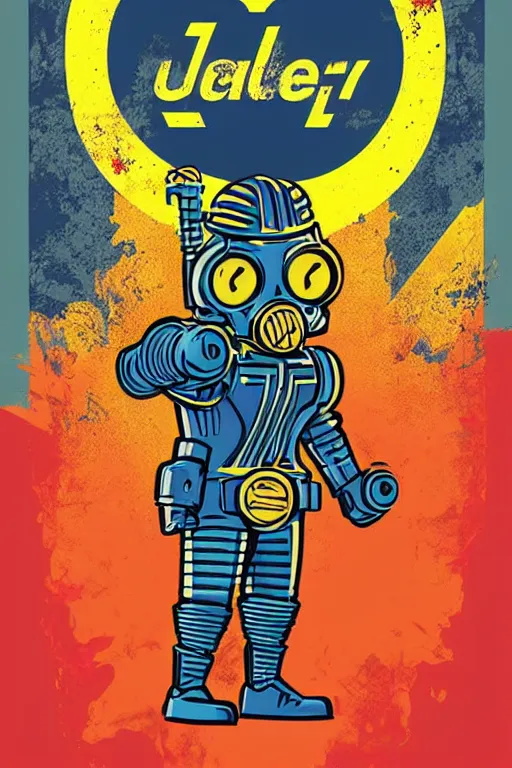 Image similar to fallout 7 6 retro futurist illustration art by butcher billy, sticker, colorful, illustration, highly detailed, simple, smooth and clean vector curves, no jagged lines, vector art, smooth andy warhol style