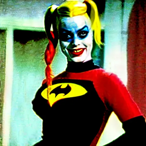 Image similar to harley quinn in the 1 9 6 6 batman tv show