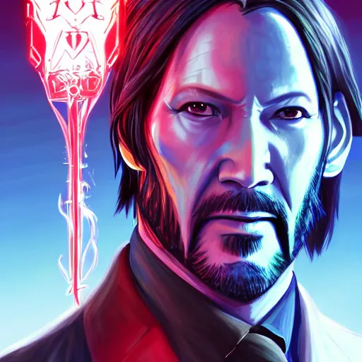 Image similar to anime portrait of John WIck as a shaman yedi using dark force to eliminate trump as an anime antagonist by Stanley Artgerm Lau, WLOP, Rossdraws, James Jean, Andrei Riabovitchev, Marc Simonetti, and Sakimichan, trending on artstation