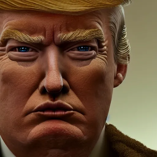 Image similar to donald trump, au naturel, hyper detailed, digital art, trending in artstation, cinematic lighting, studio quality, smooth render, unreal engine 5 rendered, octane rendered, art style by klimt and nixeu and ian sprigger and wlop and krenz cushart