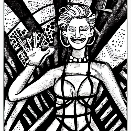 Image similar to mcbess illustration of cameron diaz at the met gala