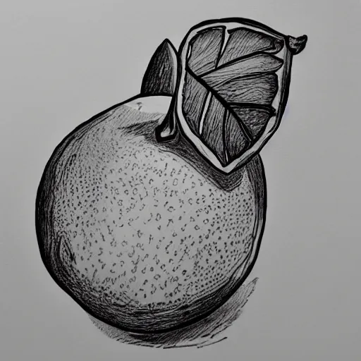 Prompt: professional ink pen sketch of a lemon