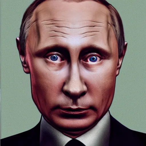 Image similar to portrait of vladimir putin who became an ugly lovecraftian monstrous degenerate abomination, photo - realistic, color image, 2 k, highly detailed, horror