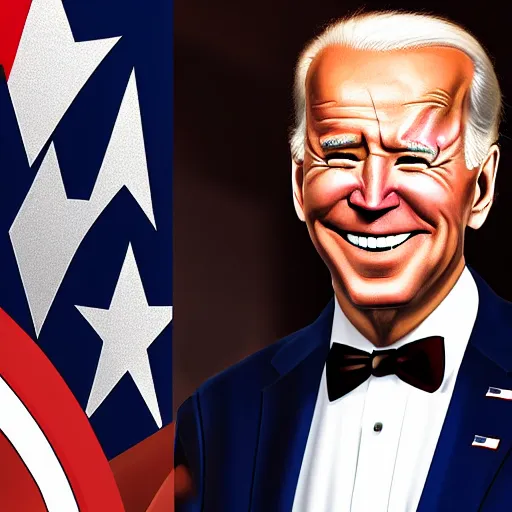 Prompt: joe Biden as captain America, highly detailed, photorealistic, award winning cinematic