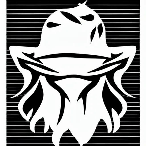 Prompt: mage hat vector art, minimalistic, black and white, clear edges