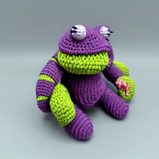 Prompt: zergling amigurumi, detailed