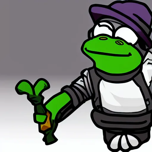 Image similar to twitch emote, Pepe the frog, 2d emote, feelsbadman