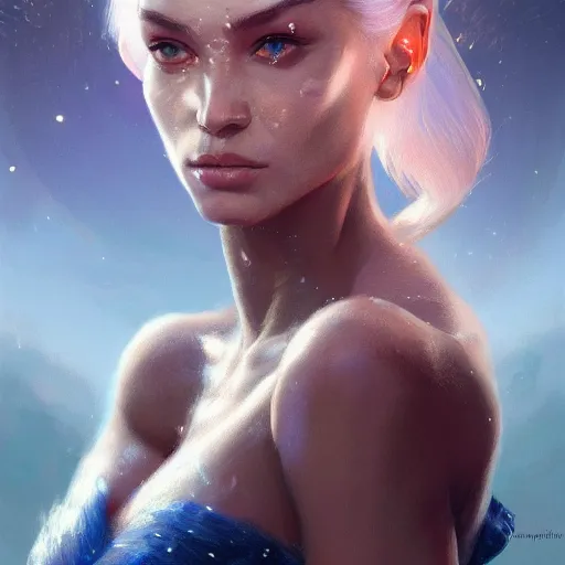 Image similar to a beautiful portrait of a goddess with diamond skin by greg rutkowski and raymond swanland, trending on artstation, ultra realistic digital art