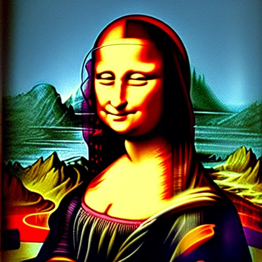 Image similar to mona lisa by lisa frank and jim lee