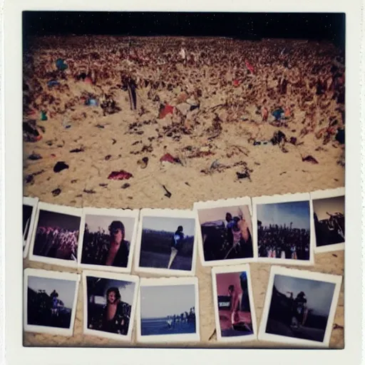 Prompt: Polaroid photos of the Fyre Festival, 4K, award winning G