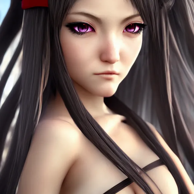 Prompt: perfectly centered close up portrait, anime goddess, candid photography, by anne stokes, highly detailed, character concept, unreal engine 5