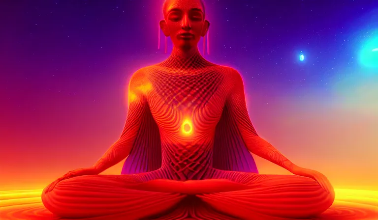 Image similar to an expansive octane redshift rendering of beautiful and complex interwoven spiritual connection between all beings, featured on deviant art, trending on artstation