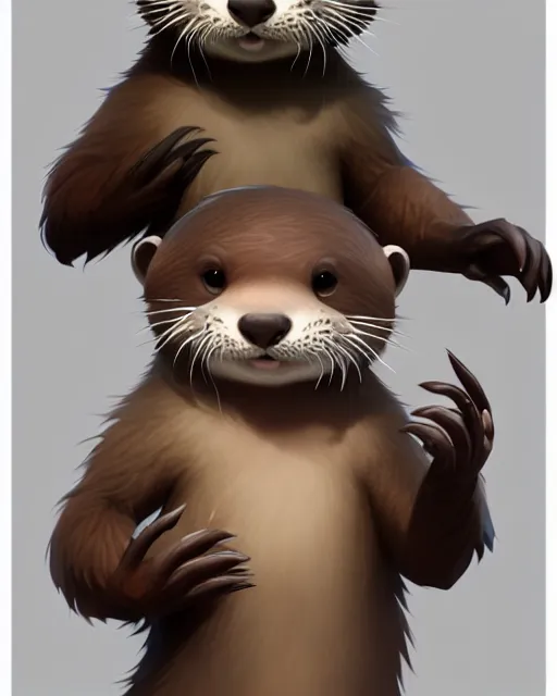 Image similar to character concept art of a cute young male anthropomorphic furry otter | | cute - fine - face, pretty face, key visual, realistic shaded perfect face, fine details by stanley artgerm lau, wlop, rossdraws, james jean, andrei riabovitchev, marc simonetti, and sakimichan, trending on artstation