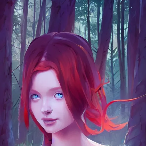 Image similar to painting forest nymph smooth face median photoshop filter cutout vector, behance hd by jesper ejsing, by rhads, makoto shinkai and lois van baarle, ilya kuvshinov, rossdraws global illumination