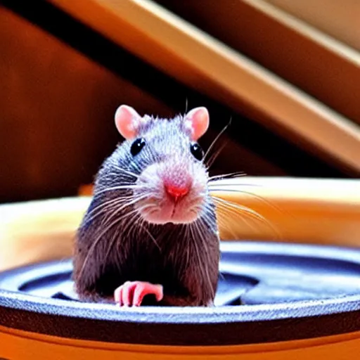 Image similar to ”rat in really hot finnish sauna made by pixar”