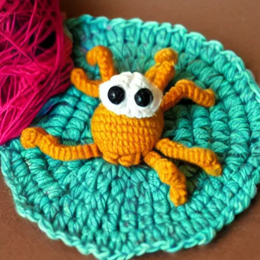 Image similar to crocheted little cute spider