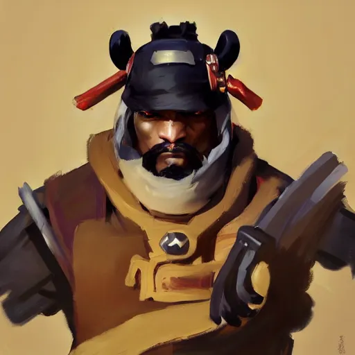 Prompt: greg manchess portrait painting of anthropomorphic asian black bear samurai as overwatch character, medium shot, asymmetrical, profile picture, organic painting, sunny day, matte painting, bold shapes, hard edges, street art, trending on artstation, by huang guangjian and gil elvgren and sachin teng